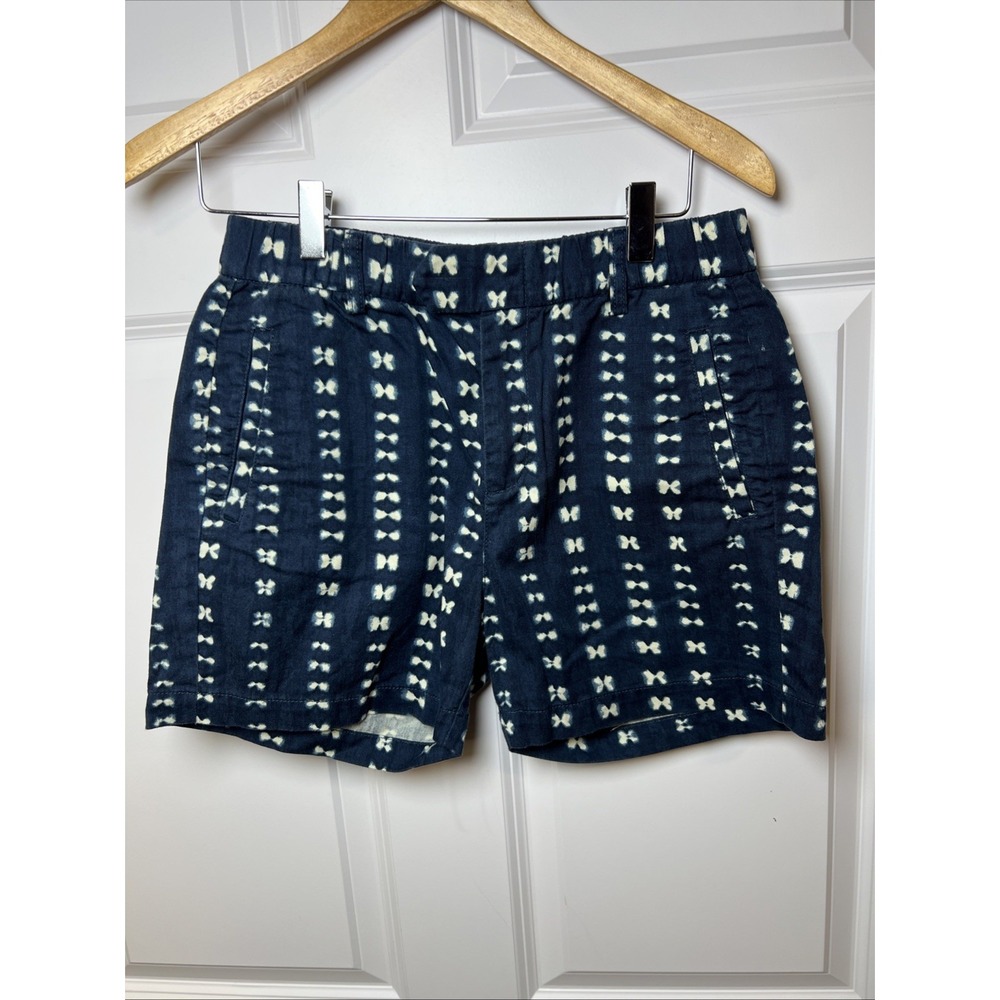 J.Crew Chino Short Shibori Print Women Size 2 Summer Cotton 4" Inseam C0874 SP15